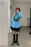 Walter Van BeirendonCK Star Shirt AW22-23 6006 Blue